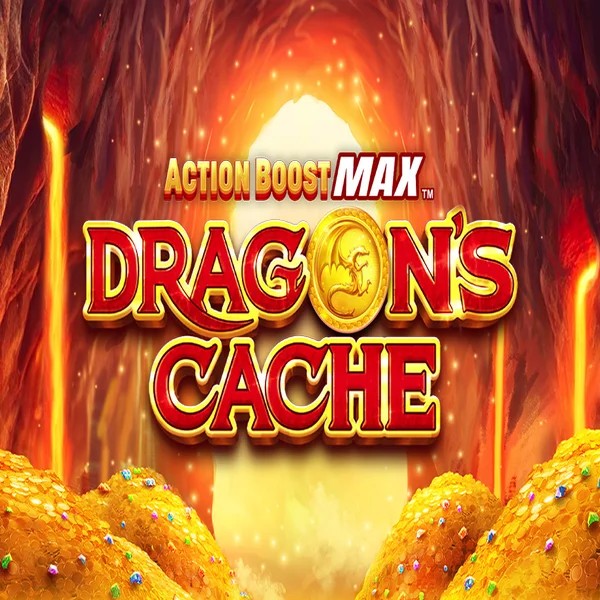 Action Boost Max Dragon's Cache game by SpinPlay Games – logo hosted on Safe Casino