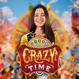 Crazy Time online game logo by Evolution on safecasinokasyno.com